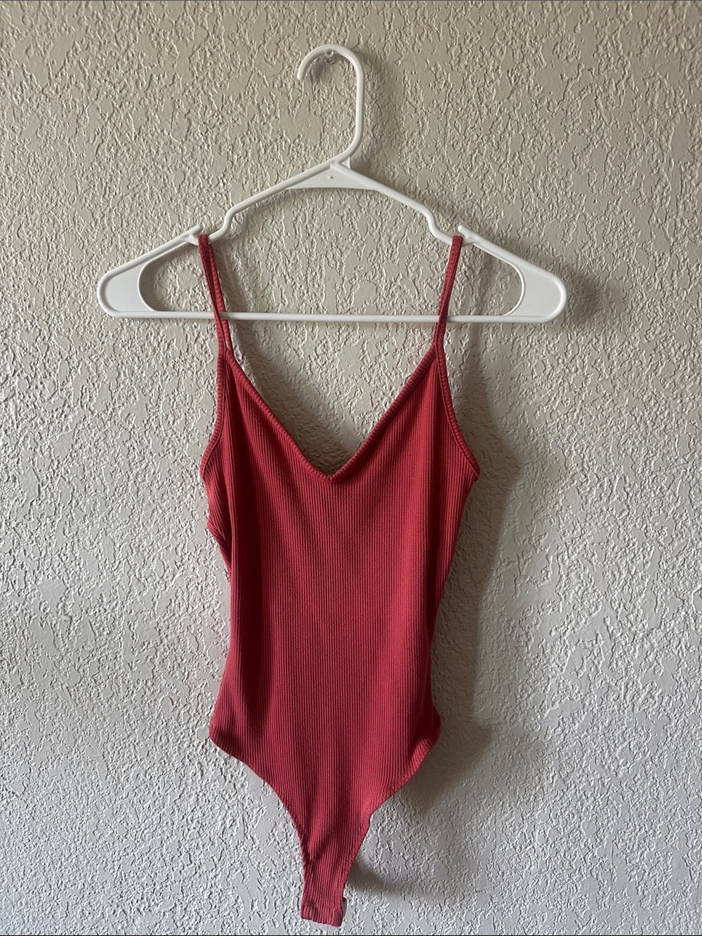 Lulu's Ribbed V-Neck Bodysuit - Rose